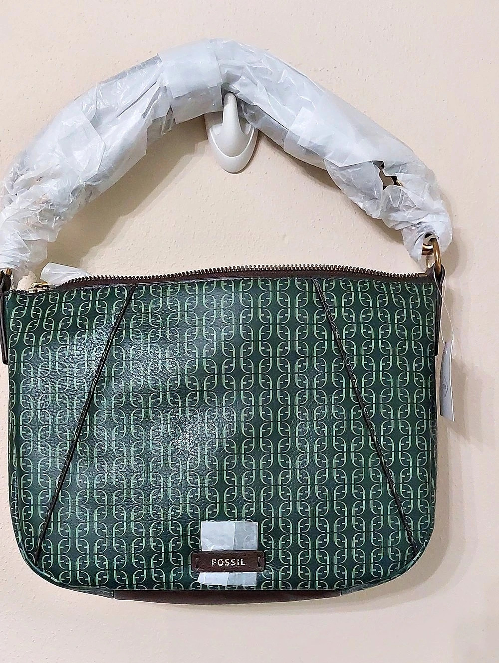Fossil Green & Black Crossbody Bag NWT